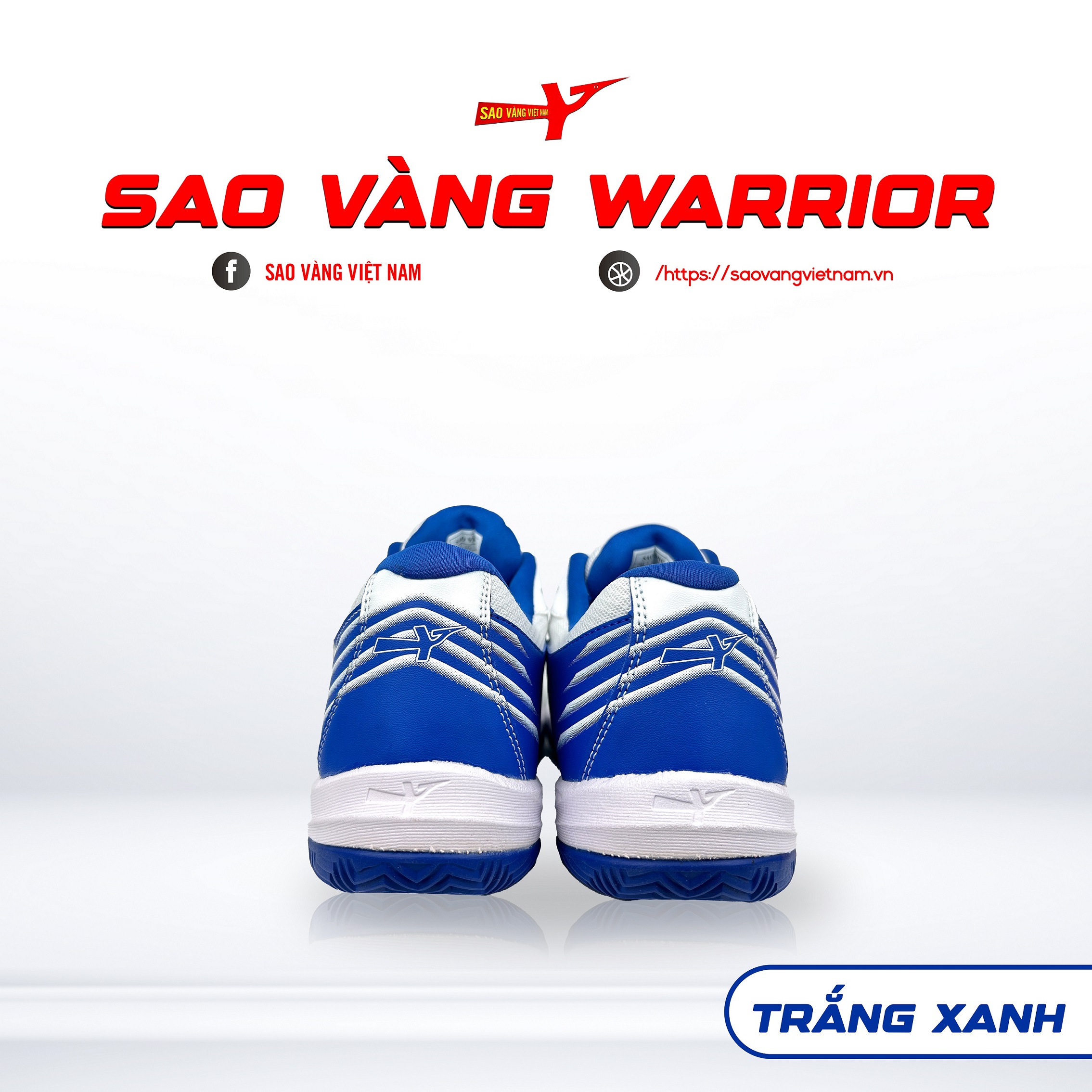 GIÀY SAO VÀNG WARRIOR TRẮNG XANH - FREESHIP VÀ TẶNG KÈM 1 ĐÔI TẤT, 1 ĐÔI LÓT, 1 ĐÔI DÂY