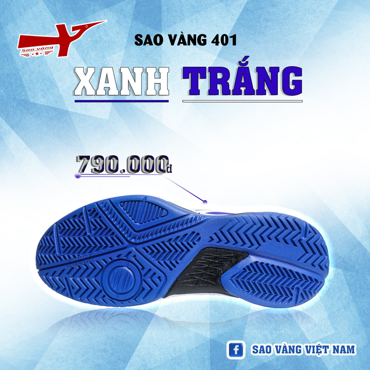SAO VÀNG 401 TRẮNG XANH - FREESHIP VÀ TẶNG KÈM 1 ĐÔI TẤT, 1 ĐÔI LÓT, 1 ĐÔI DÂY