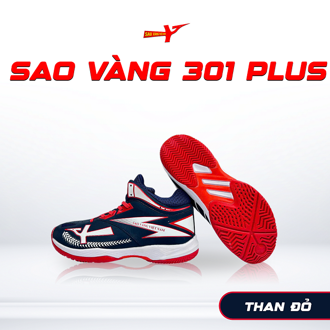 SAO VÀNG 301 PLUS THAN ĐỎ - FREESHIP VÀ TẶNG KÈM 1 ĐÔI TẤT, 1 ĐÔI LÓT, 1 ĐÔI DÂY