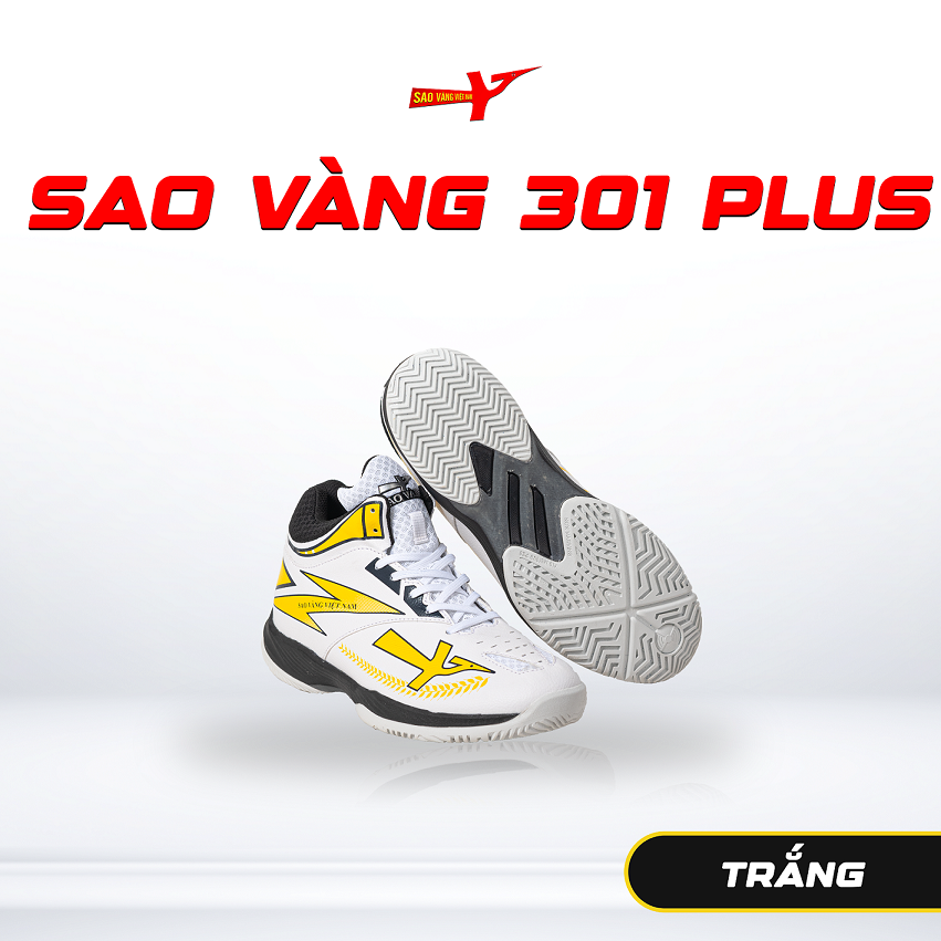 SAO VÀNG 301 PLUS TRẮNG - FREESHIP VÀ TẶNG KÈM 1 ĐÔI TẤT, 1 ĐÔI LÓT, 1 ĐÔI DÂY