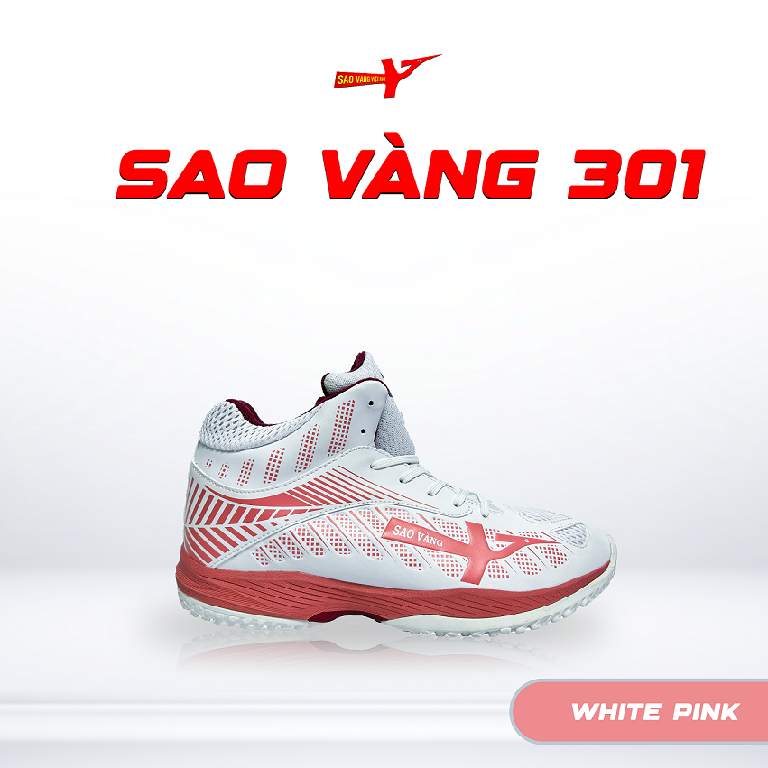 SAO VÀNG 301 WHITE PINK - FREESHIP VÀ TẶNG KÈM 1 ĐÔI TẤT, 1 ĐÔI LÓT, 1 ĐÔI DÂY