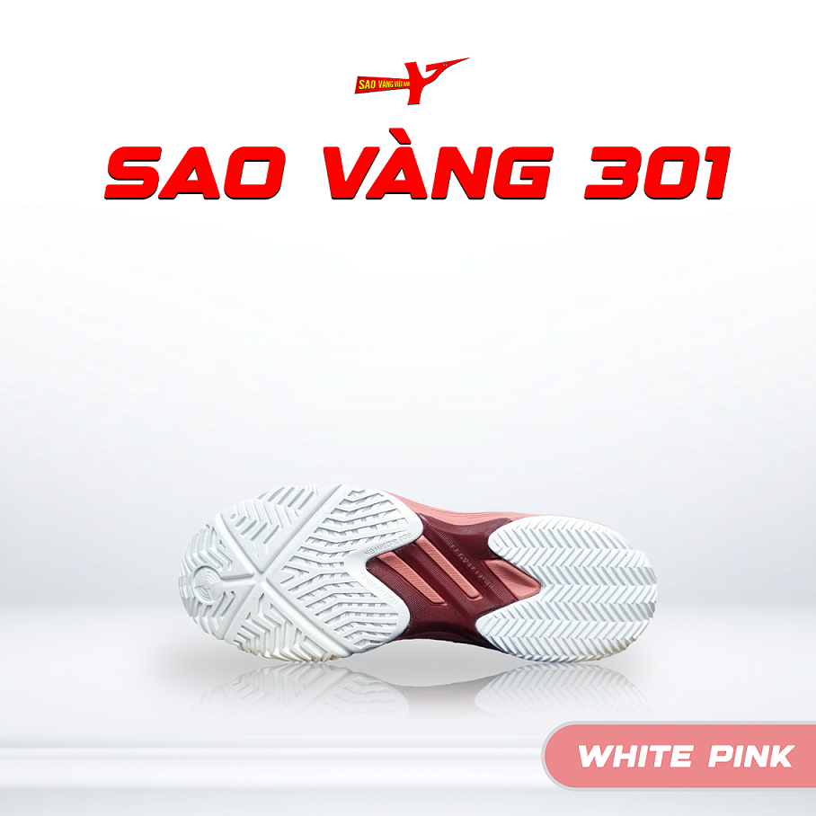 SAO VÀNG 301 WHITE PINK - FREESHIP VÀ TẶNG KÈM 1 ĐÔI TẤT, 1 ĐÔI LÓT, 1 ĐÔI DÂY