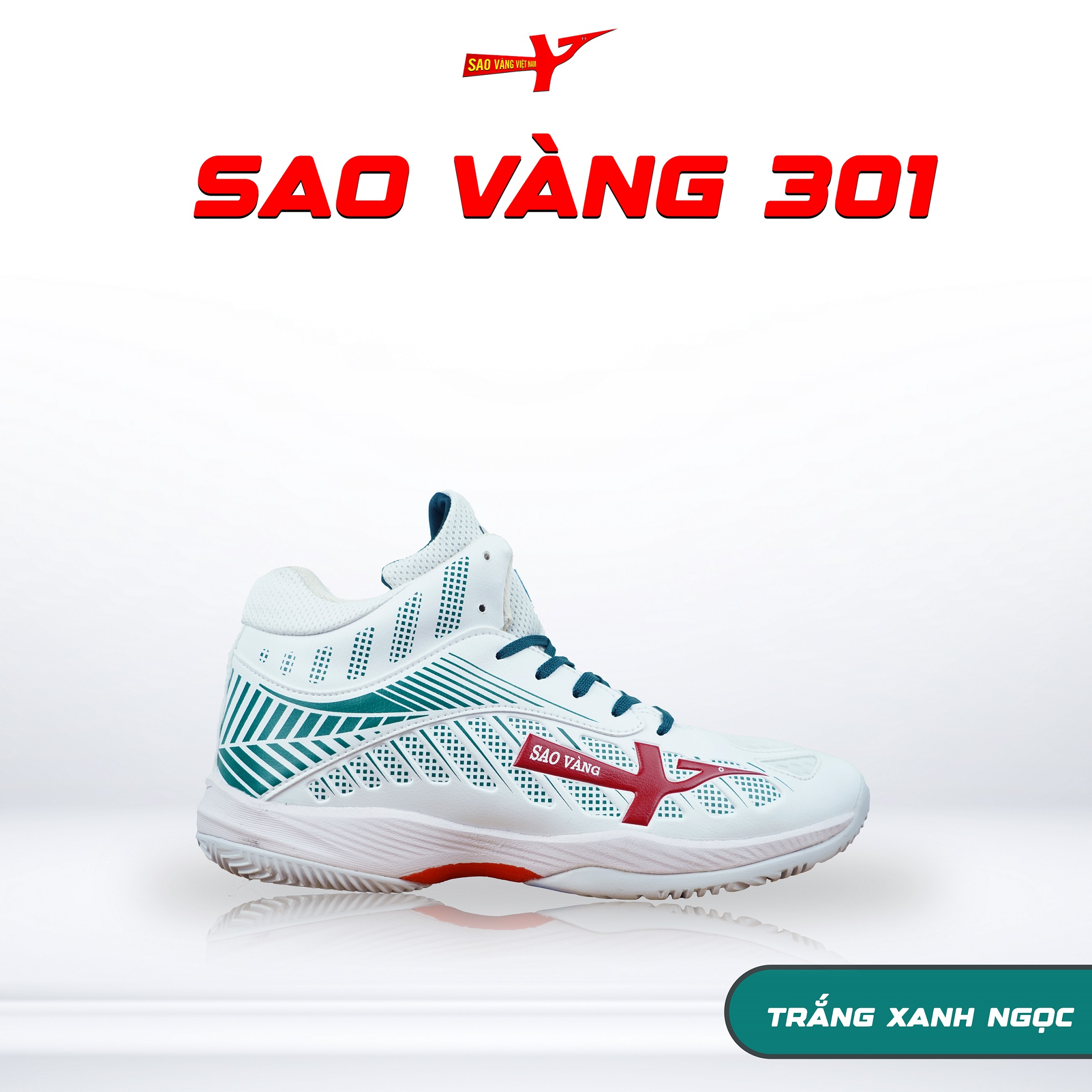 SAO VÀNG 301 TRẮNG XANH NGỌC - FREESHIP VÀ TẶNG KÈM 1 ĐÔI TẤT, 1 ĐÔI LÓT, 1 ĐÔI DÂY