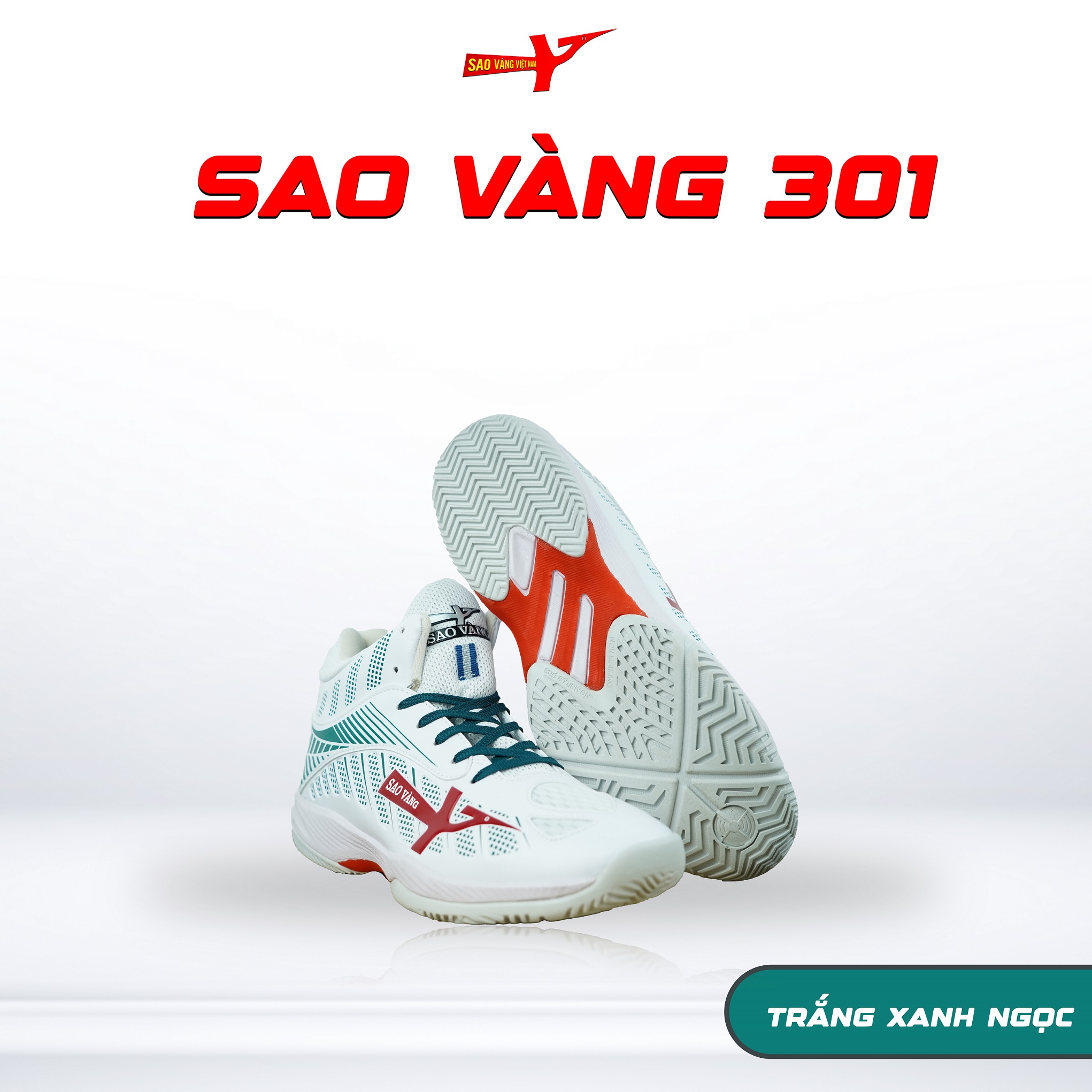 SAO VÀNG 301 TRẮNG XANH NGỌC - FREESHIP VÀ TẶNG KÈM 1 ĐÔI TẤT, 1 ĐÔI LÓT, 1 ĐÔI DÂY