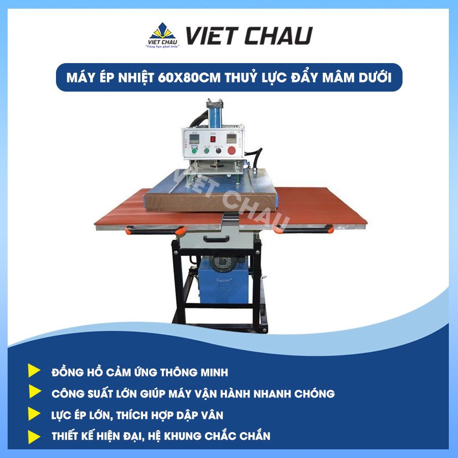 MÁY ÉP NHIỆT 60x80cm ĐẨY MÂM DƯỚI THUỶ LỰC