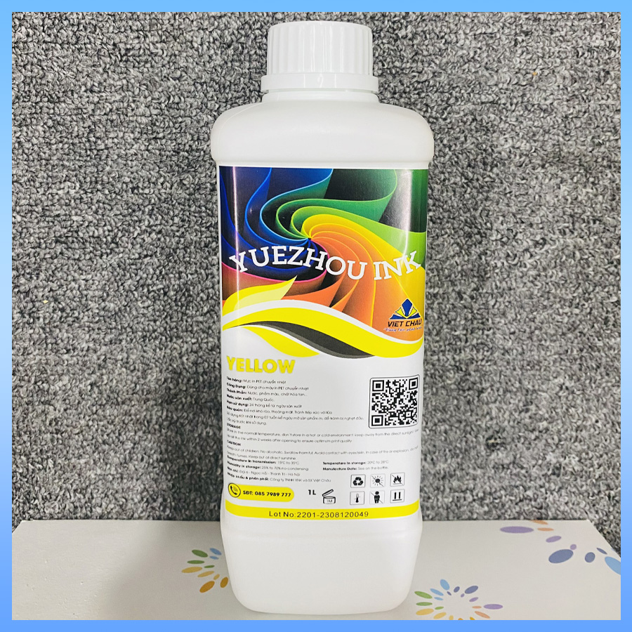 MỰC IN PET DTF MÀU VÀNG ĐẦU PHUN 4720, I3200, 5113, XP600, I1600 THỂ TÍCH 1000ML
