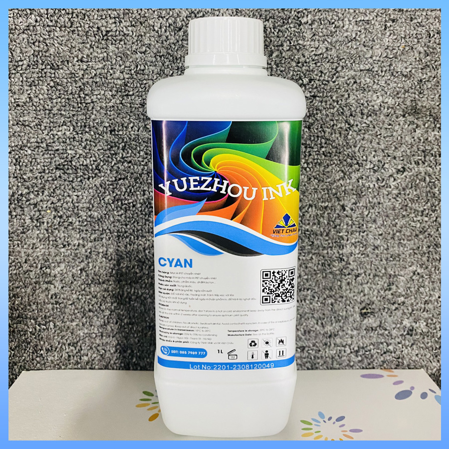 MỰC IN PET DTF MÀU XANH ĐẦU PHUN 4720, I3200, 5113, XP600, I1600 THỂ TÍCH 1000ML