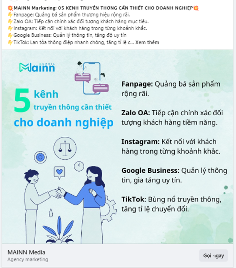 Bài đăng dạng hình ảnh trên Facebook