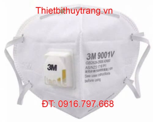 KHẨU TRANG CHỐNG BỤI BẨN CÓ VAN THỞ 3M 9001V