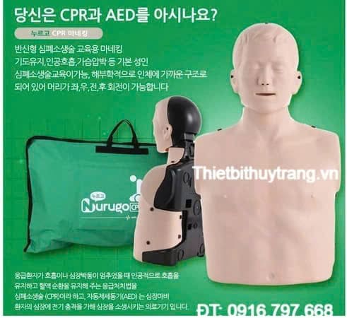 MÔ HÌNH ÉP TIM THỔI NGẠT CPR NURUGO L300 HÀN QUỐC