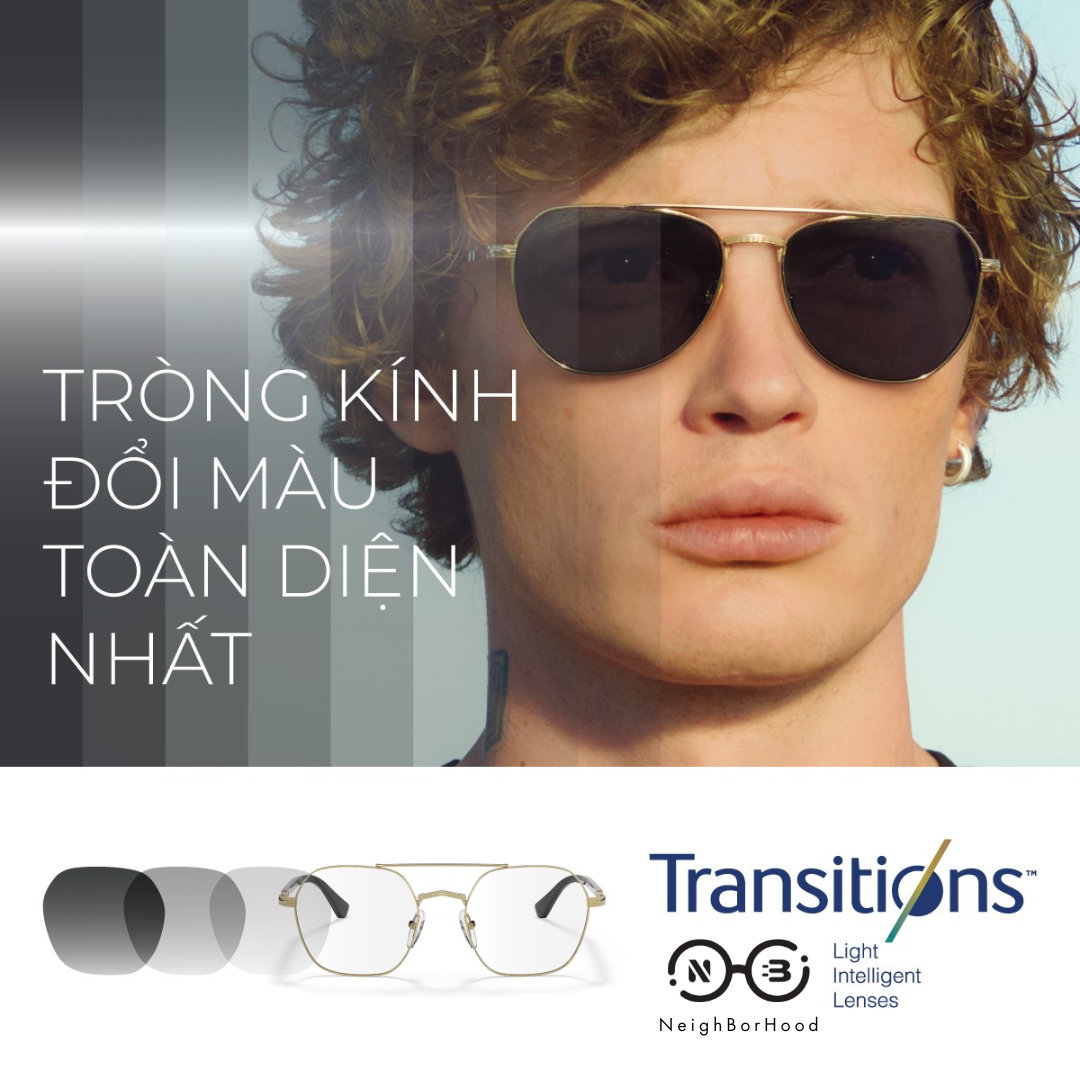 Tròng Kính Đổi Màu Essilor Crizal Transitions Classic chiết suất 1.56
