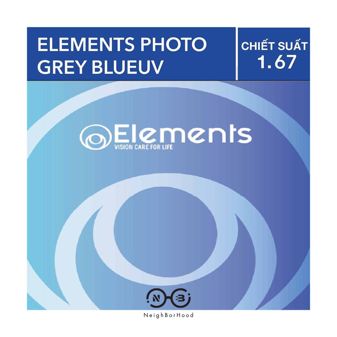Tròng Elements Blue UV CUT chiết suất 1.67