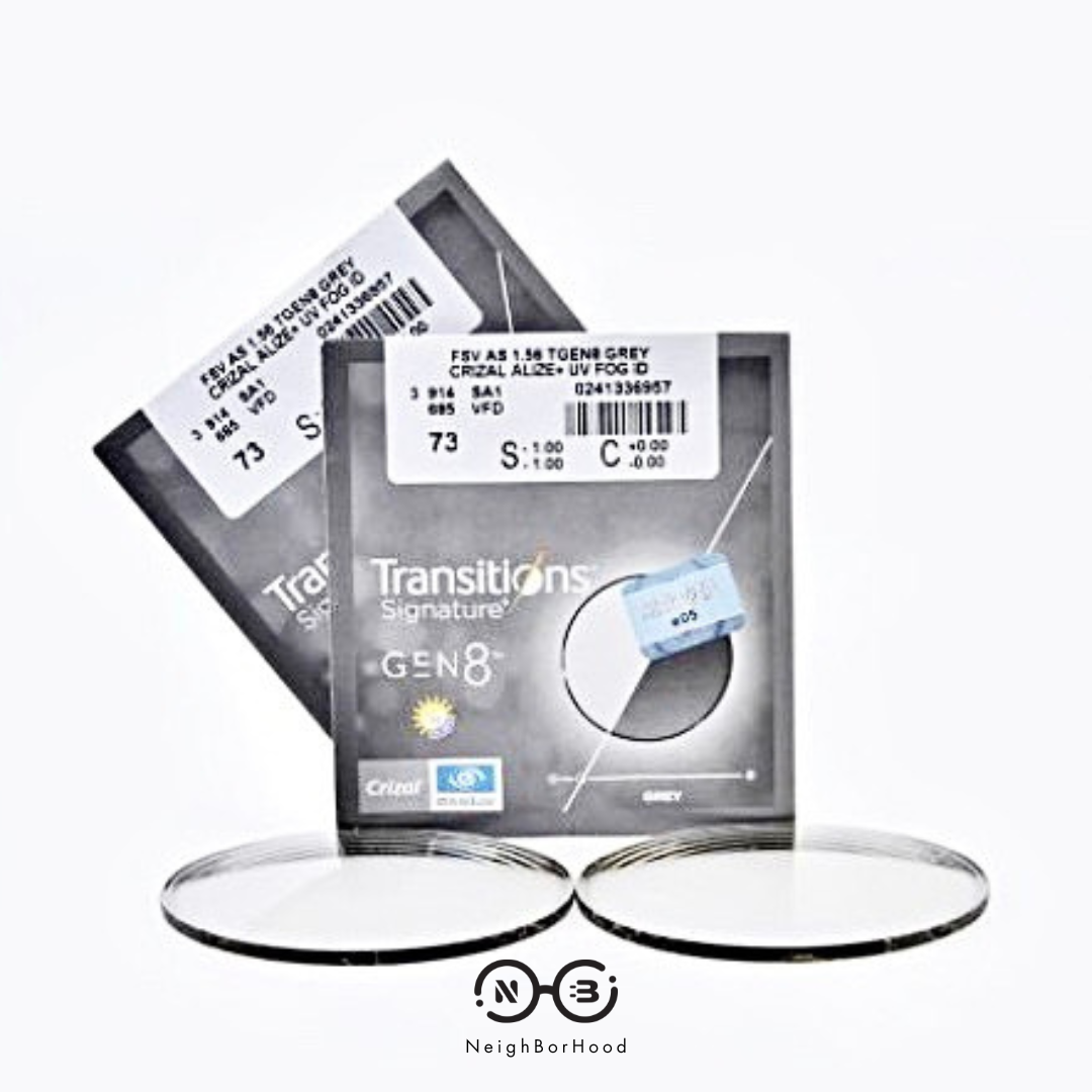 Tròng Kính Đổi Màu Essilor Crizal Transitions Signature Gen 8 chiết suất 1.56