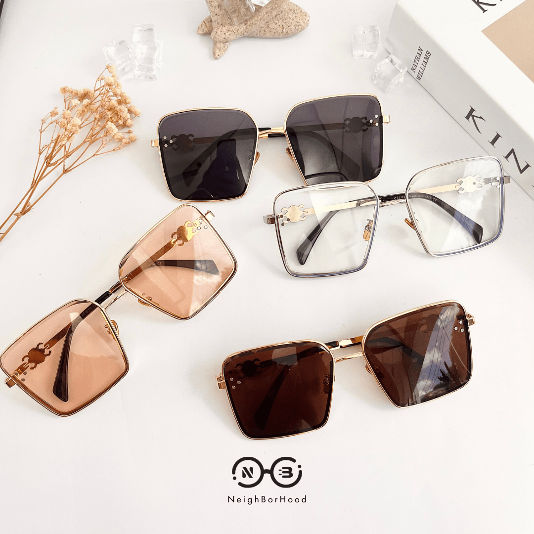 Gọng kính mát kim loại vuông 40238 thời trang cho cả nam và nữ