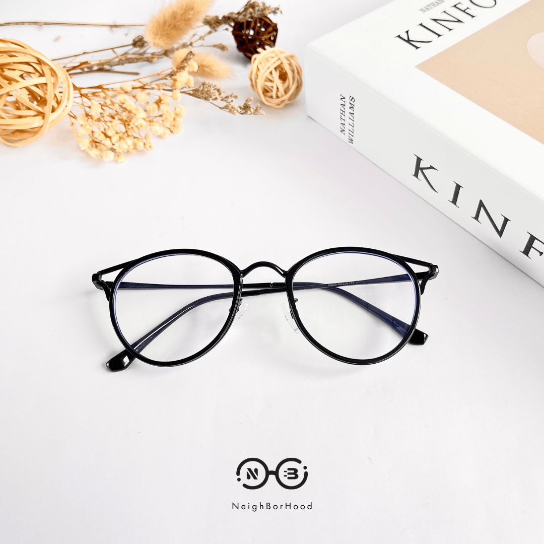 Gọng kính cận kim  loại  mắt mèo 90029 thời trang cho nữ