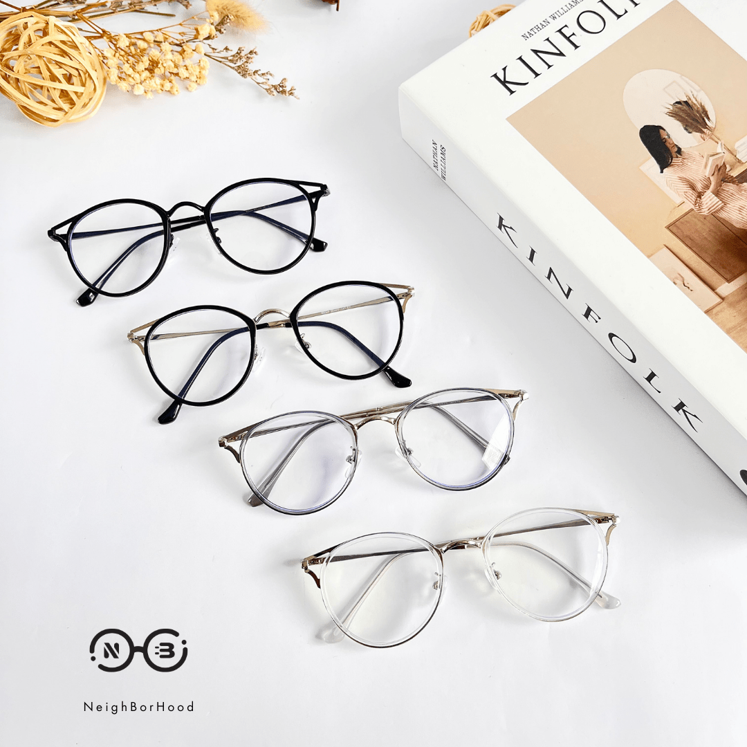 Gọng kính cận kim  loại  mắt mèo 90029 thời trang cho nữ