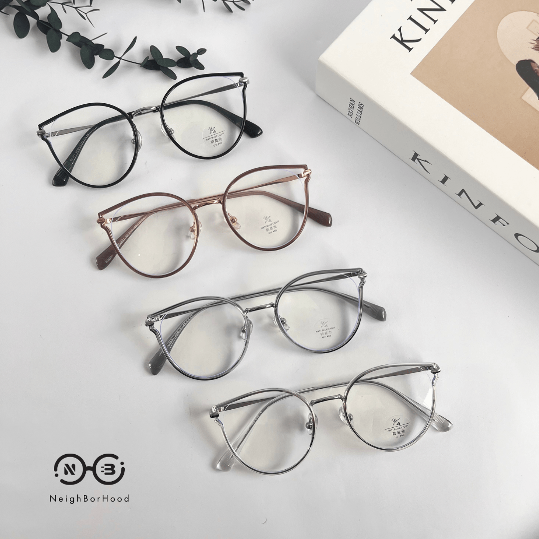 Gọng kính cận kim loại mắt mèo M2291 thời trang cho nữ