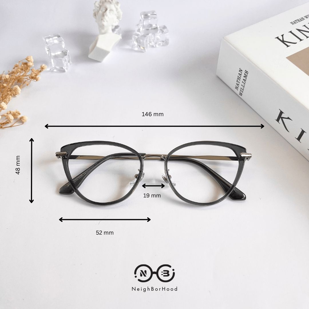 Gọng kính cận kim loại mắt mèo S11916 thời trang cho nữ