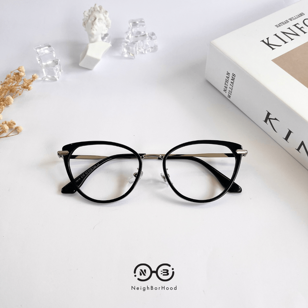 Gọng kính cận kim loại mắt mèo S11916 thời trang cho nữ