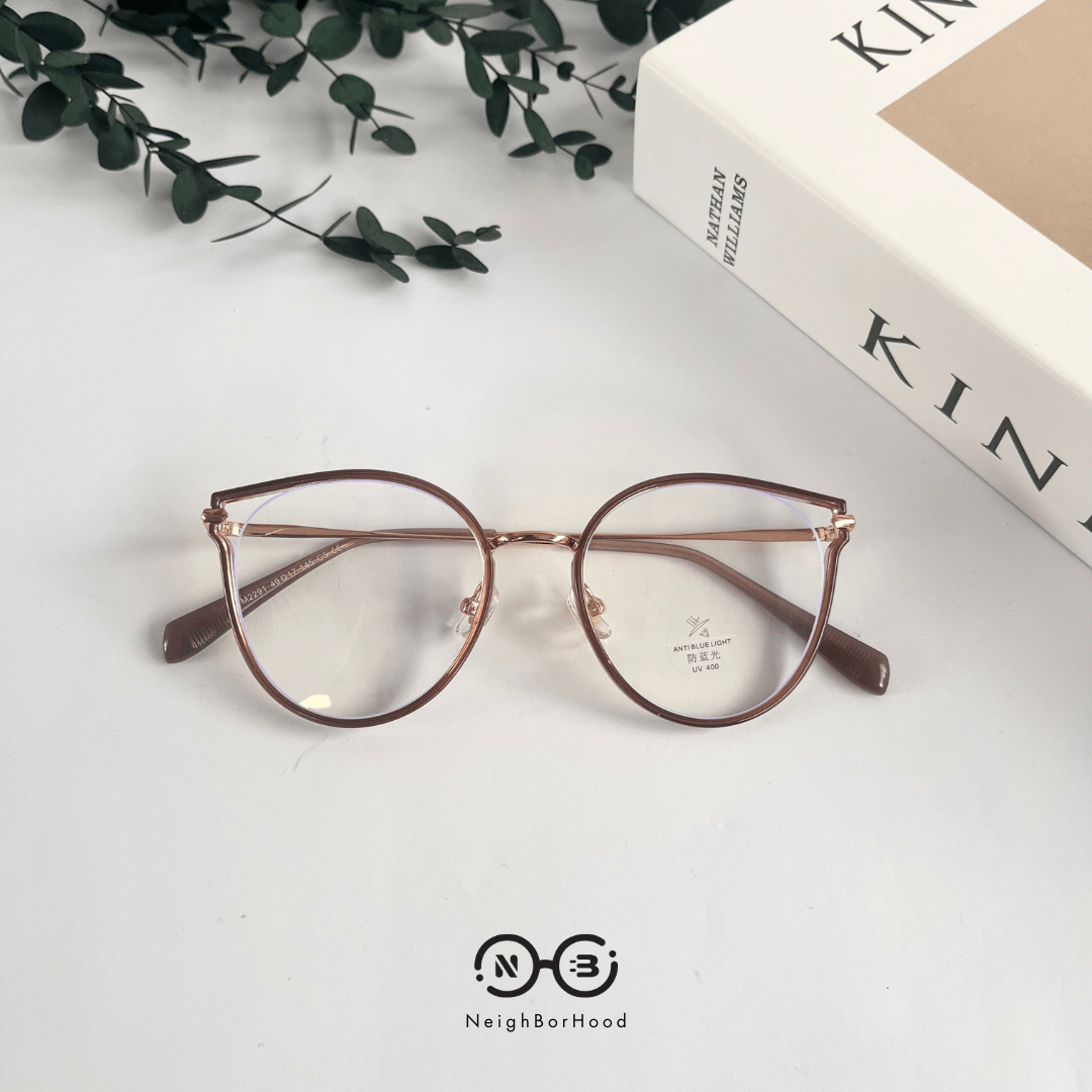 Gọng kính cận kim loại mắt mèo M2291 thời trang cho nữ