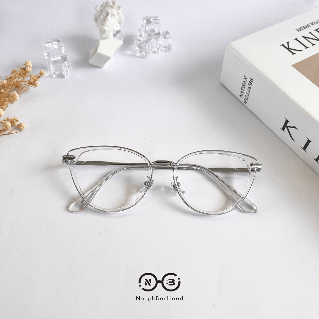 Gọng kính cận kim loại mắt mèo S11916 thời trang cho nữ