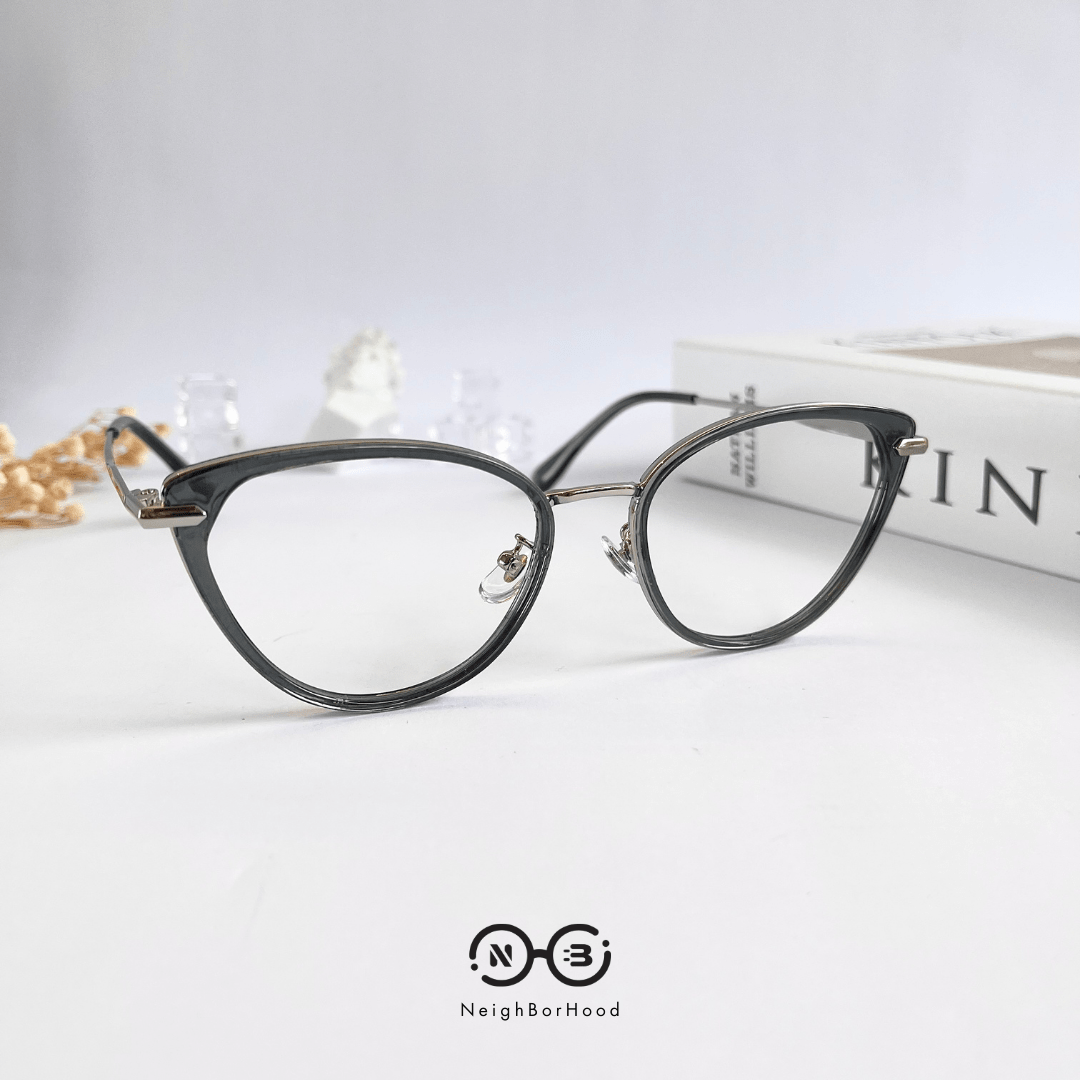 Gọng kính cận kim loại mắt mèo S11916 thời trang cho nữ