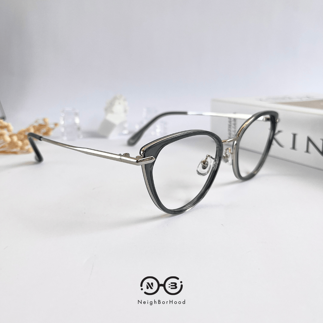 Gọng kính cận kim loại mắt mèo S11916 thời trang cho nữ