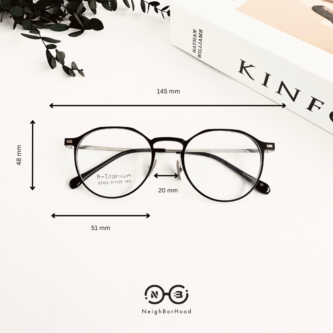 Gọng kính cận titanium tròn 87025 thời trang cho cả nam và nữ