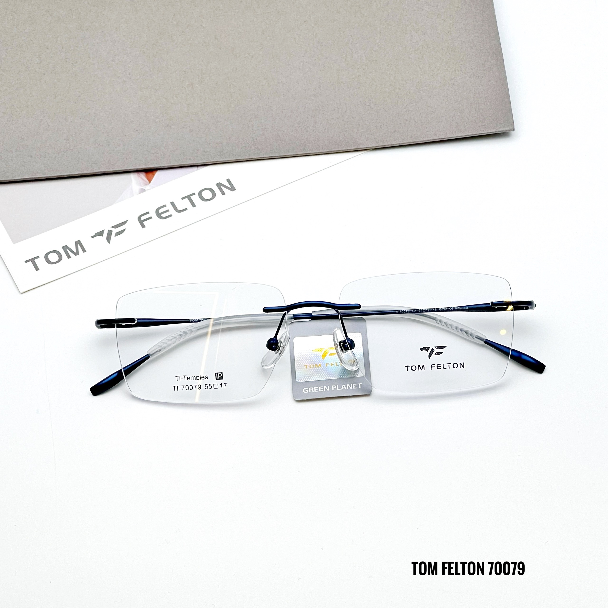 𝐏𝐑𝐄-𝐎𝐑𝐃𝐄𝐑 Gọng kính không viền tròng khoan titan Tom Felton 70079