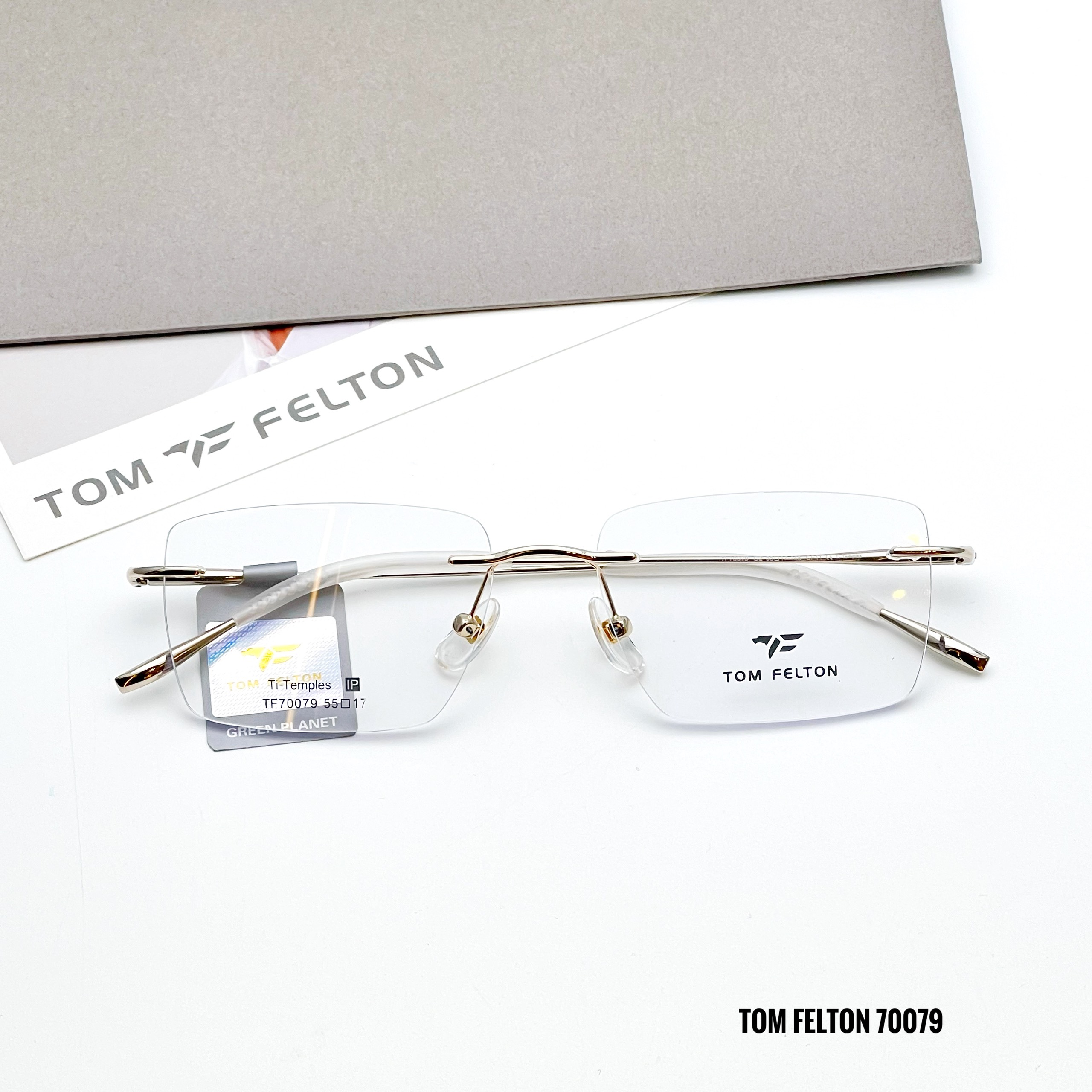 𝐏𝐑𝐄-𝐎𝐑𝐃𝐄𝐑 Gọng kính không viền tròng khoan titan Tom Felton 70079