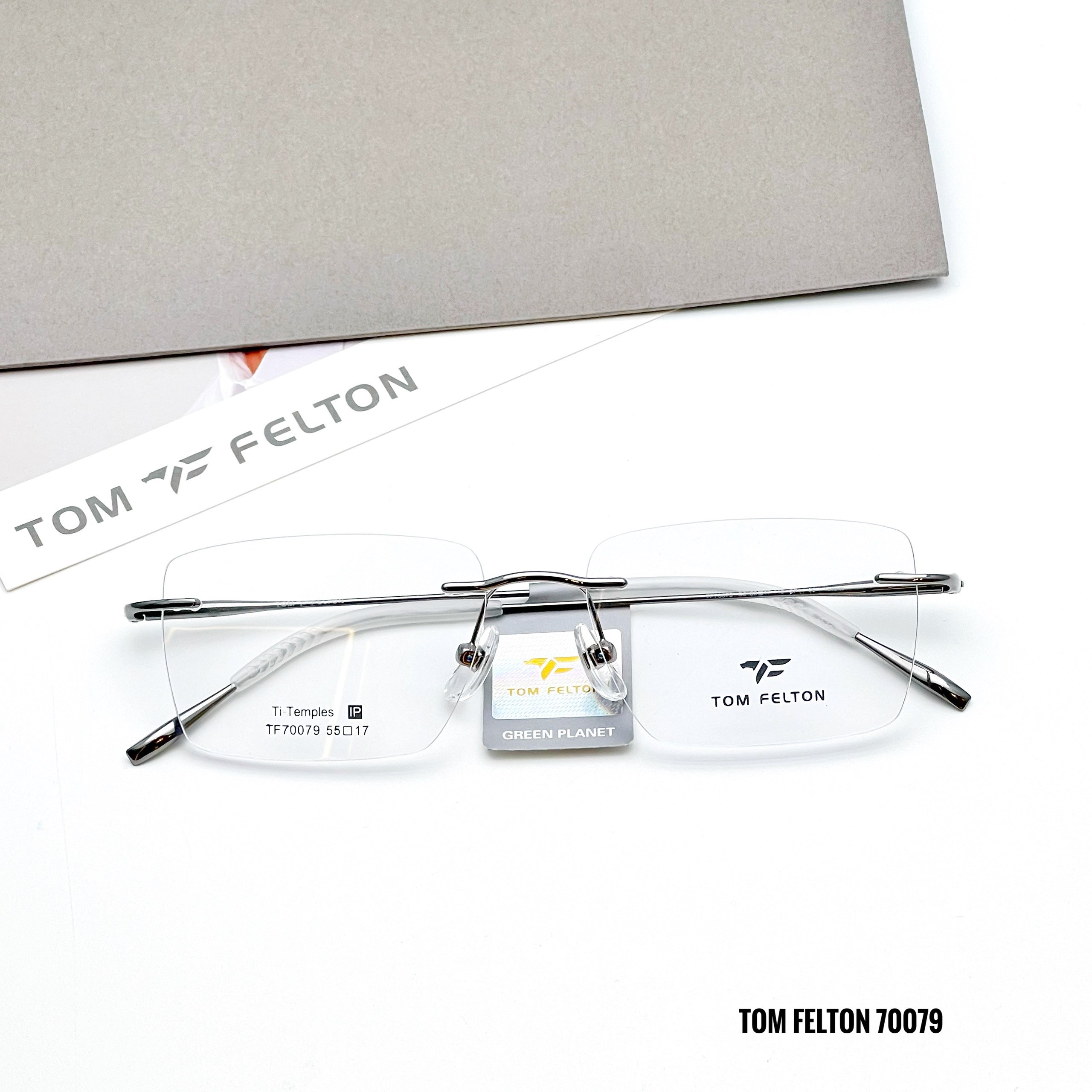 𝐏𝐑𝐄-𝐎𝐑𝐃𝐄𝐑 Gọng kính không viền tròng khoan titan Tom Felton 70079