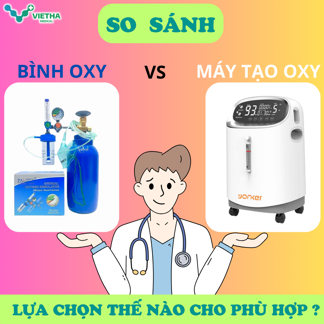 So Sánh Bình Oxy với Máy Tạo Oxy! Lựa chọn sao cho phù hợp?