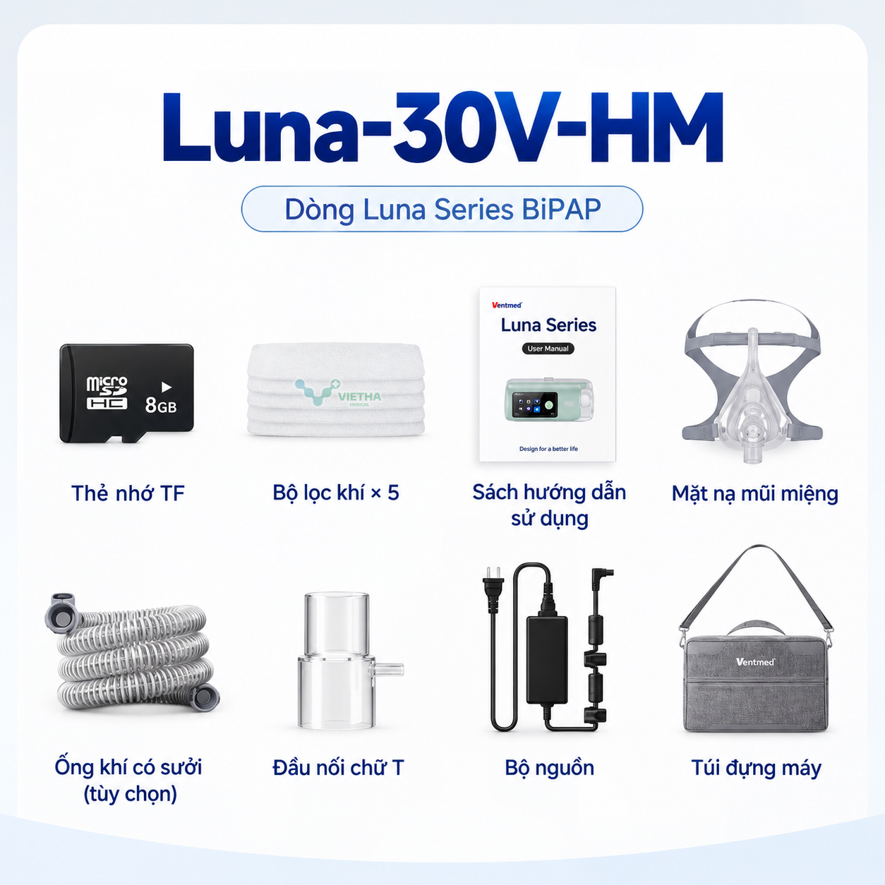 Máy Trợ Thở BiPAP Ventmed Luna-30V-HM