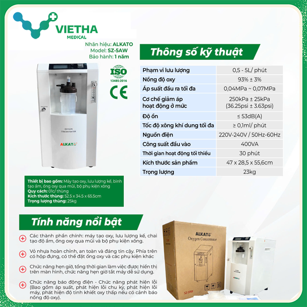 Máy Tạo Oxy Alkato SZ-5AW