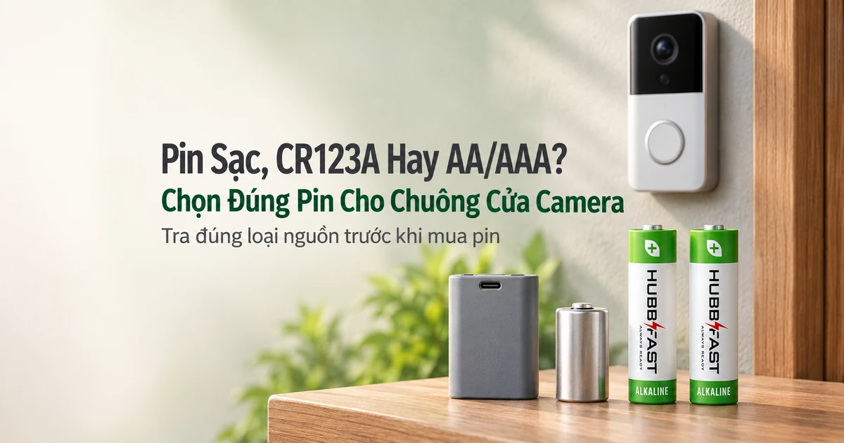 Pin Sạc, CR123A Hay AA/AAA: Chọn Pin Cho Chuông Cửa Camera Đúng Loại
