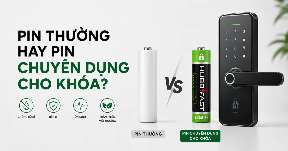 So sánh pin thường và pin chuyên dụng cho khóa cửa thông minh