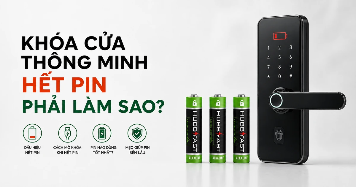 Khóa cửa thông minh hết pin phải làm sao - cách xử lý và thay pin