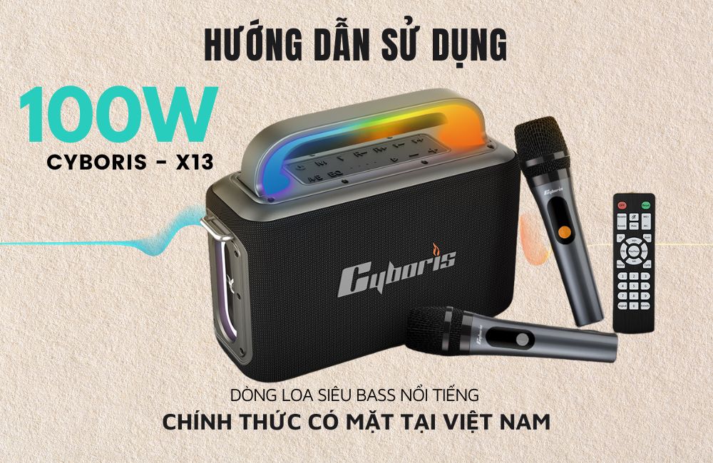Hướng dẫn sử dụng Loa Bluetooth Karaoke Cyboris X13