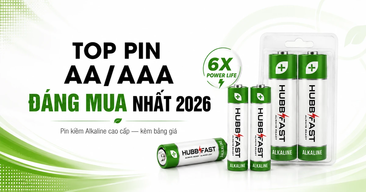Top Pin AA/AAA Alkaline Đáng Mua Nhất 2026 (Kèm Bảng Giá)