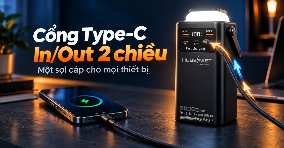 Cổng Type-C In/Out 2 chiều trên HubbFast tiện lợi như thế nào?