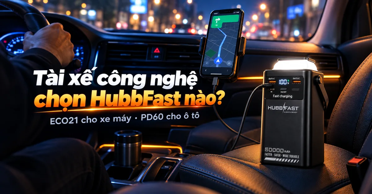 Tài xế công nghệ (Grab/Be/XanhSM) nên chọn HubbFast nào để yên tâm 