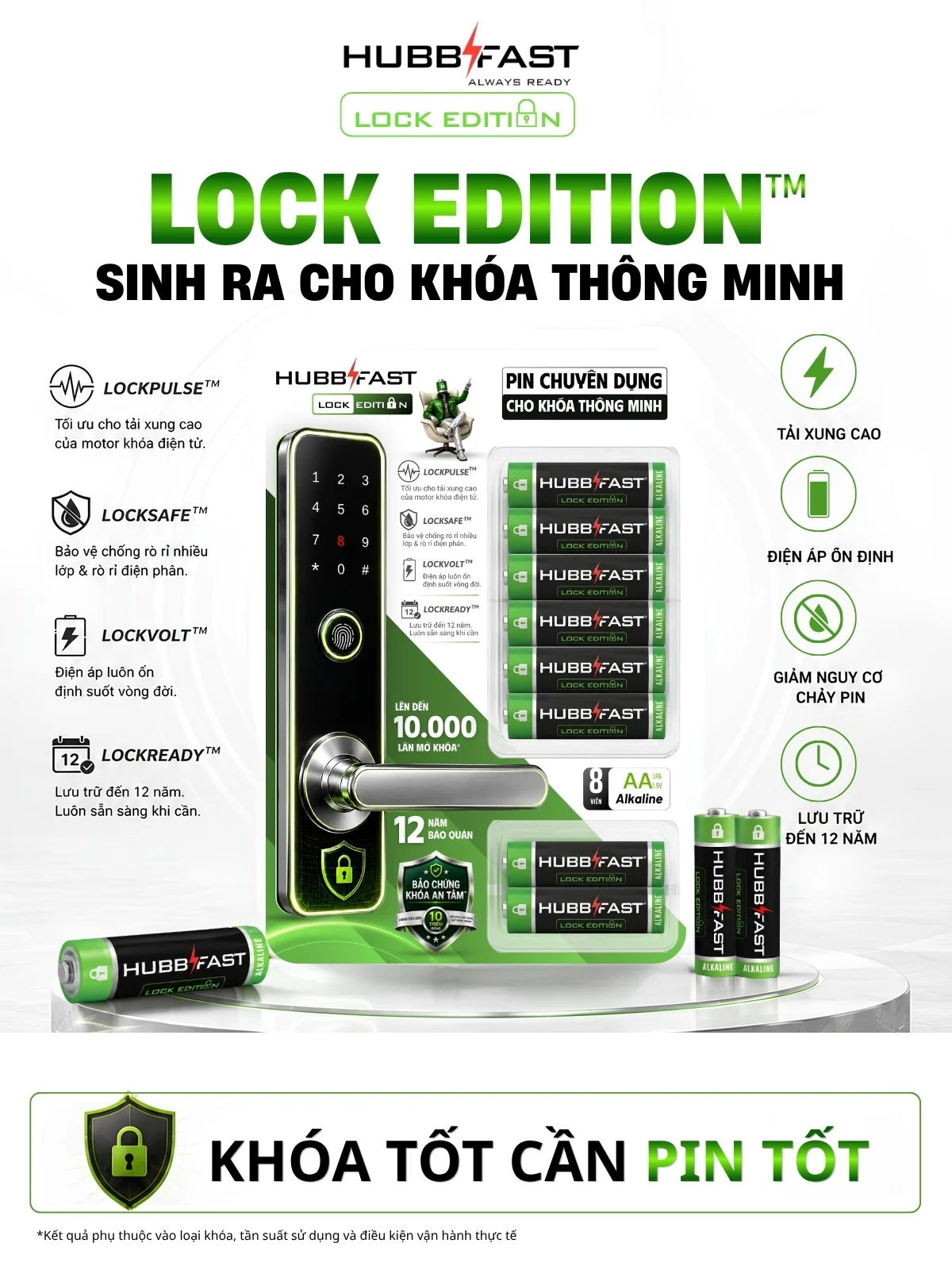 Lý do nên chọn pin HubbFast Lock Edition cho khóa cửa thông minh