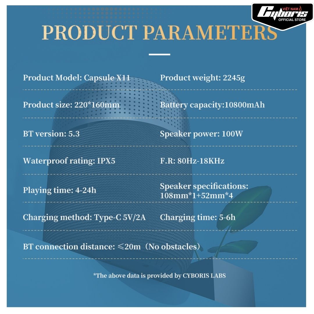 Loa Bluetooth Cyboris-X11 100W