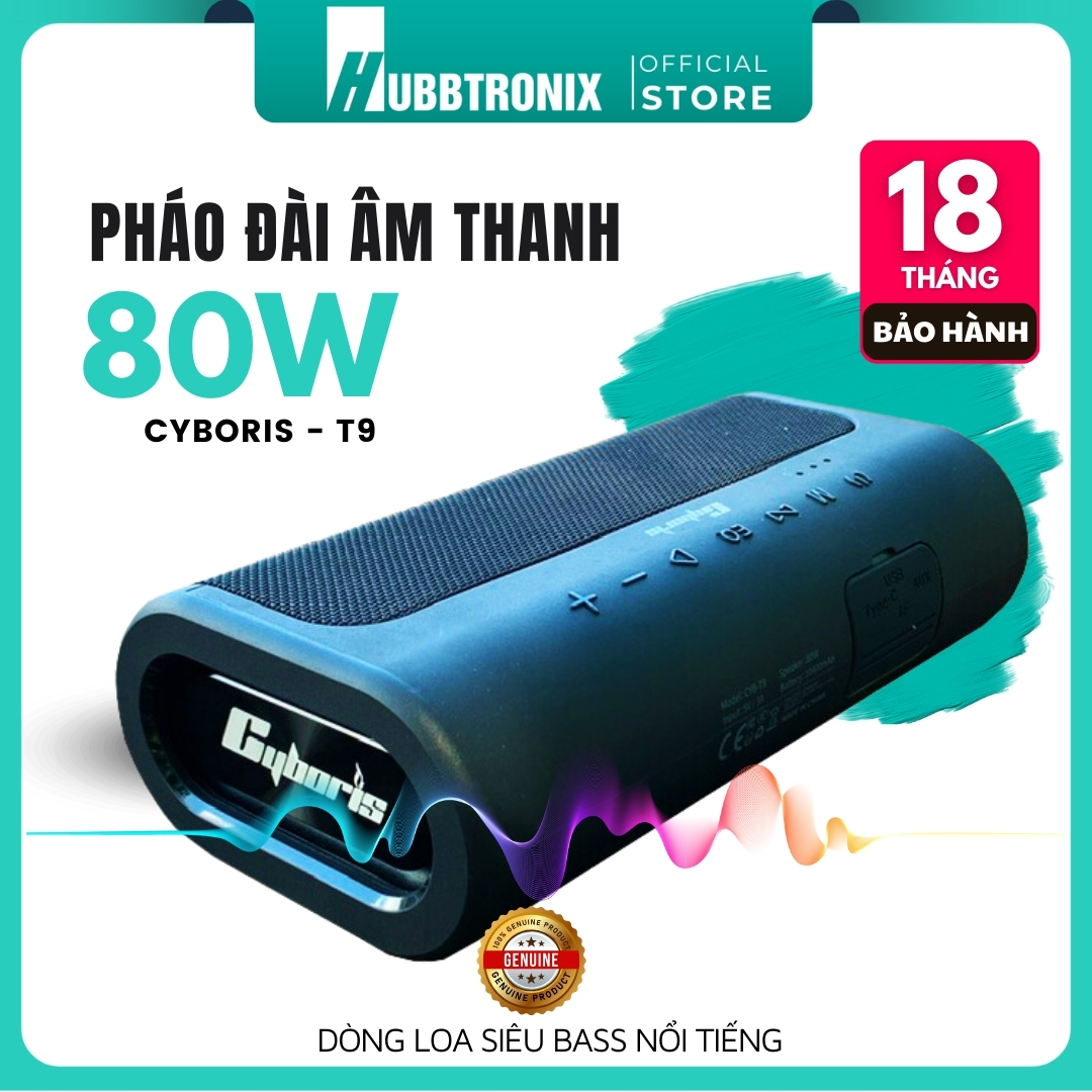 Loa Bluetooth Cyboris-T9 80W - Âm thanh siêu Bass