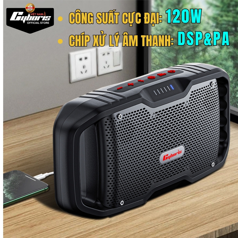 Loa Bluetooth Cyboris-X10 120W - Âm thanh siêu Bass
