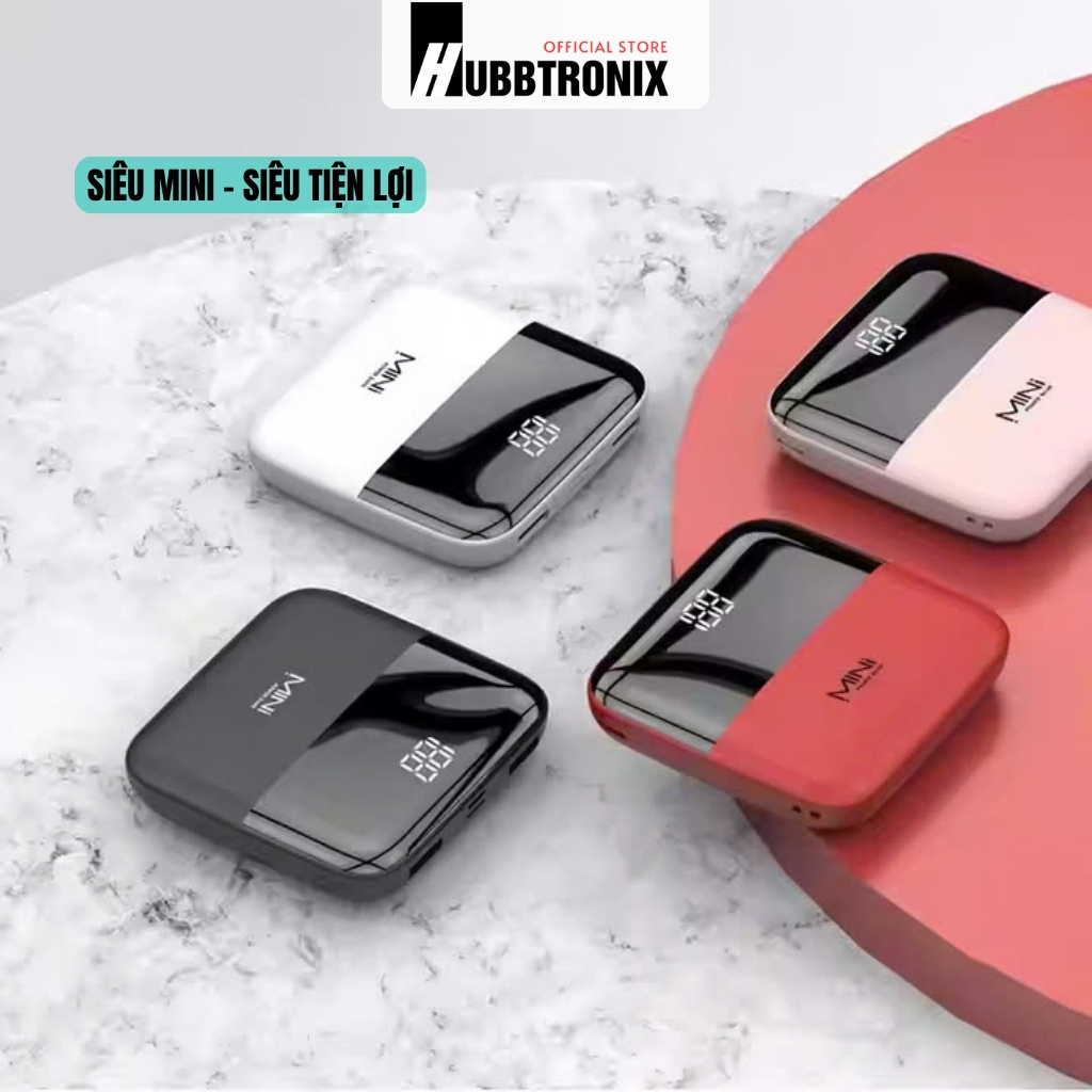 HubbFast Q5. Sạc dự phòng siêu Mini. Dung lượng 10.000mAh. Thiết kế thời trang