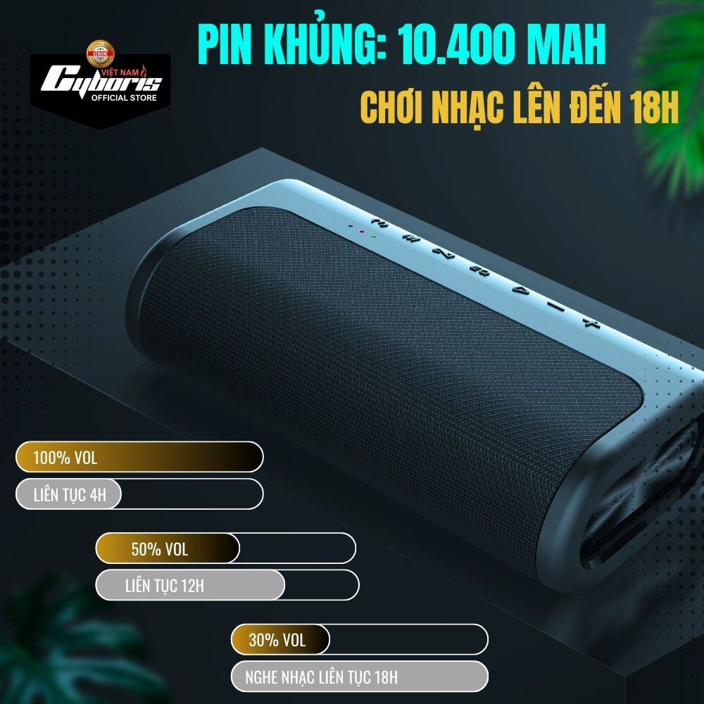 Loa Bluetooth Cyboris-T9 80W - Âm thanh siêu Bass
