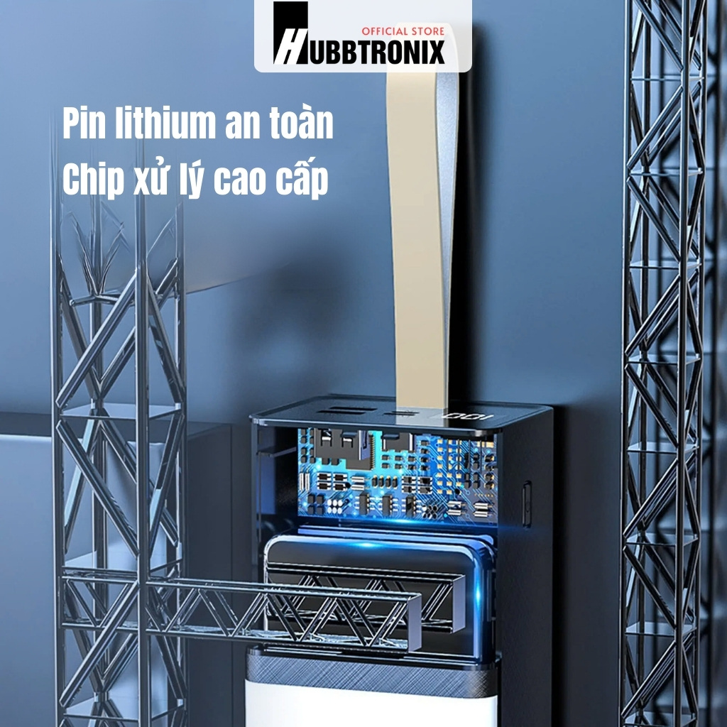 HubbFast PD43. Pin dự phòng 40.000mAh. Sạc nhanh 22.5W. Đèn SOS siêu sáng