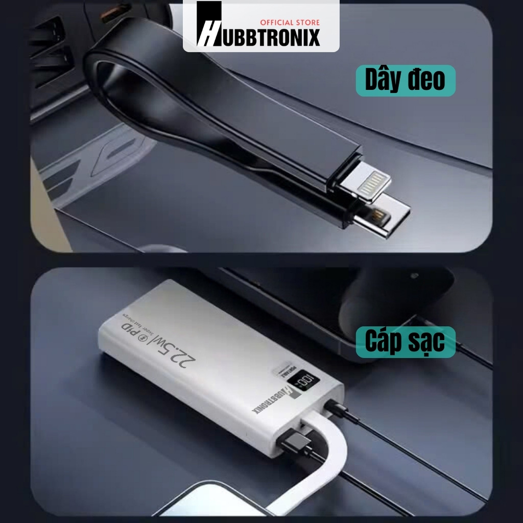 HubbFast PD20. Sạc dự phòng Siêu Nhanh, Dung lượng lớn, 20.000mAh. Hổ trợ sạc nhanh, thiết kế tiện dụng