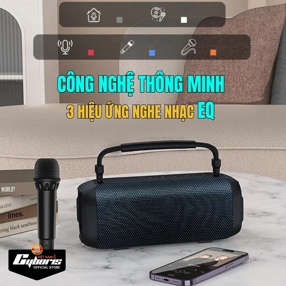 Loa Bluetooth Karaoke Cyboris-T12 80W